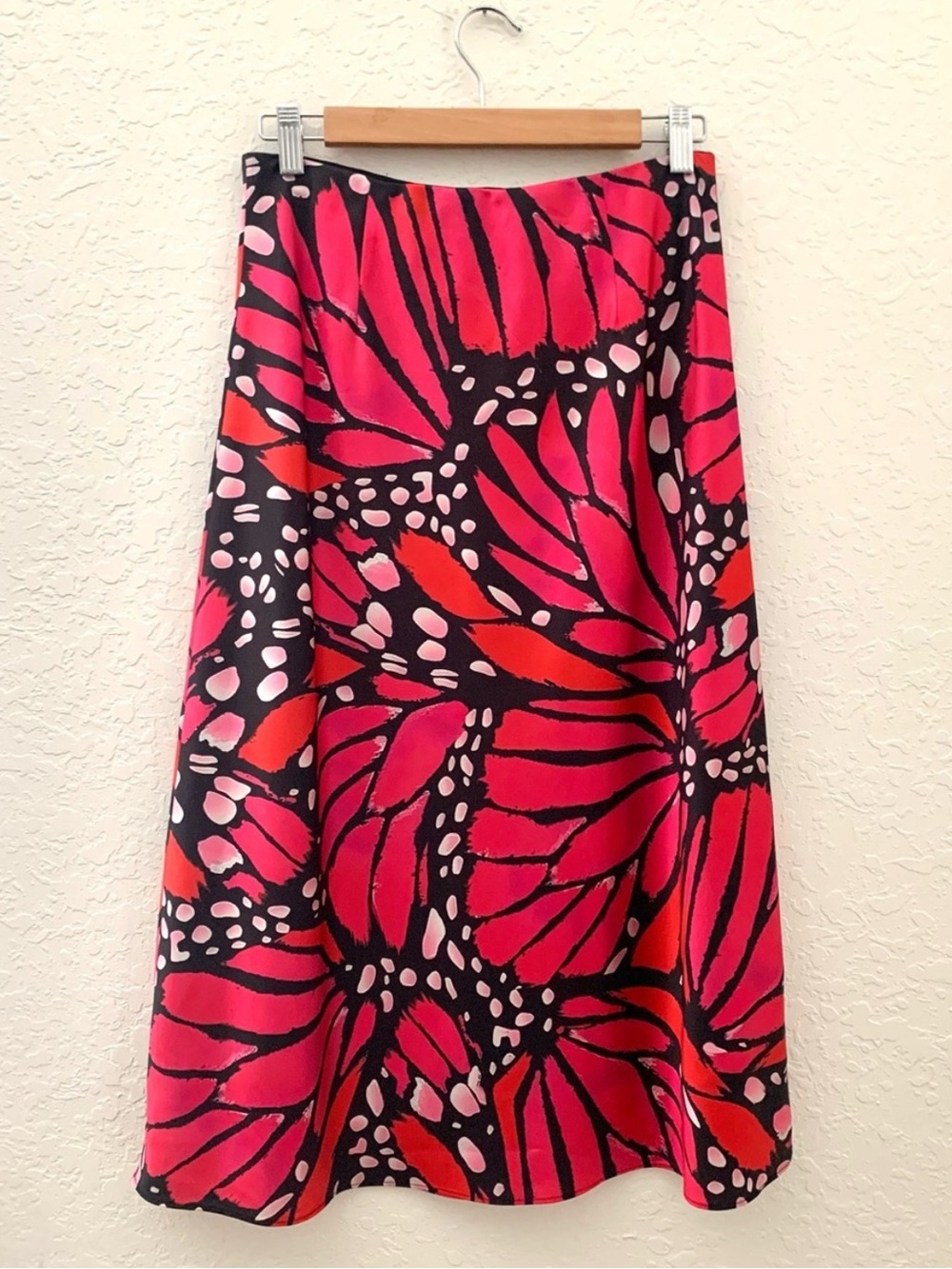 Milly Black Pink & Red Bold Floral Maxi Skirt